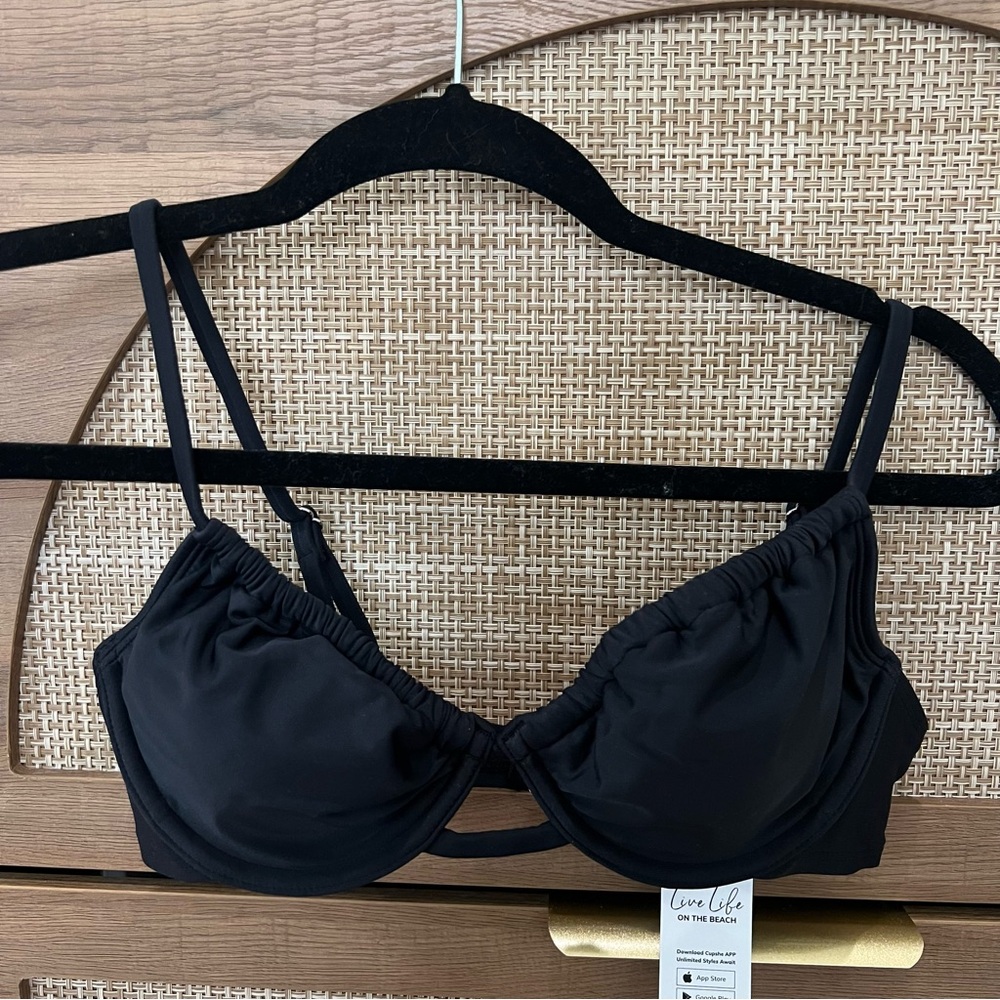 Cupshe Black Bikini Top (with underwire)